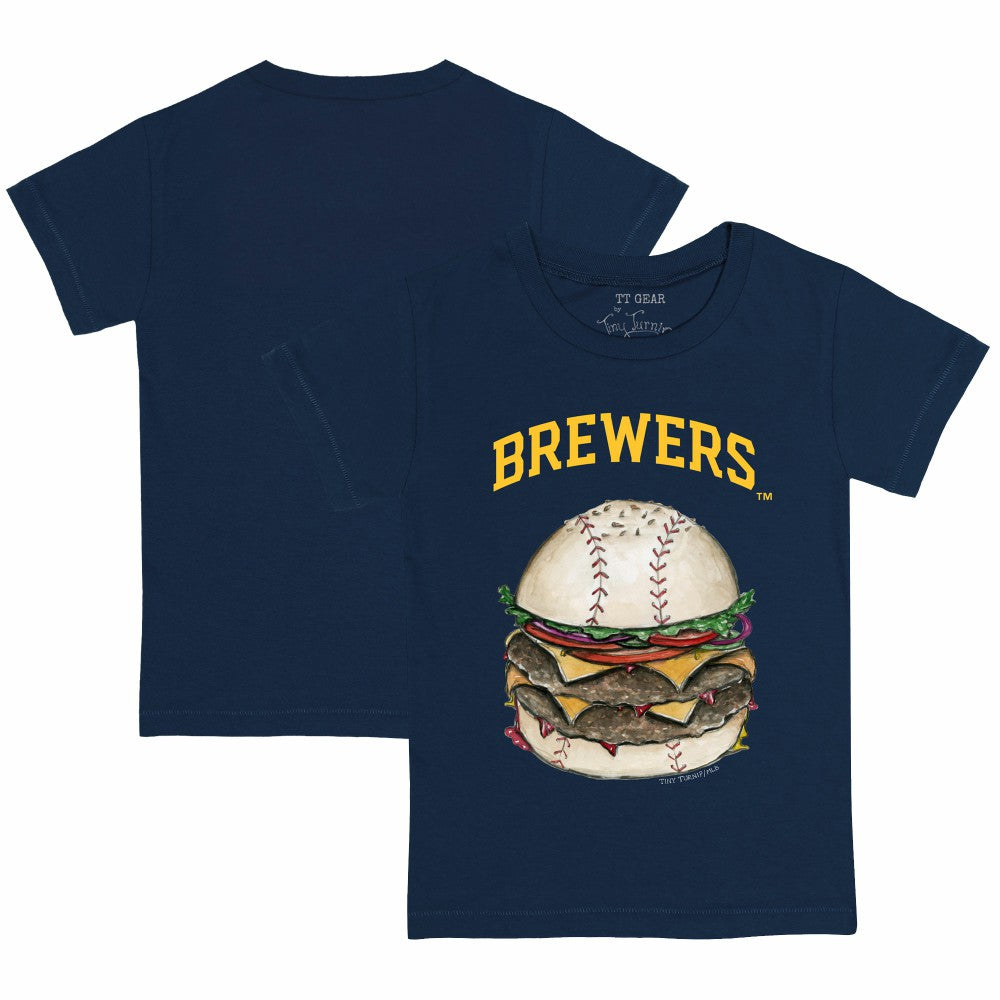 Milwaukee Brewers Tiny Turnip Youth Burger T-Shirt Navy