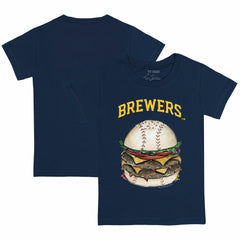 Milwaukee Brewers Tiny Turnip Youth Burger T-Shirt Navy