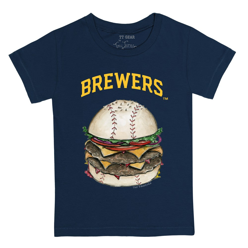 Milwaukee Brewers Tiny Turnip Youth Burger T-Shirt Navy
