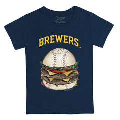 Milwaukee Brewers Tiny Turnip Youth Burger T-Shirt Navy
