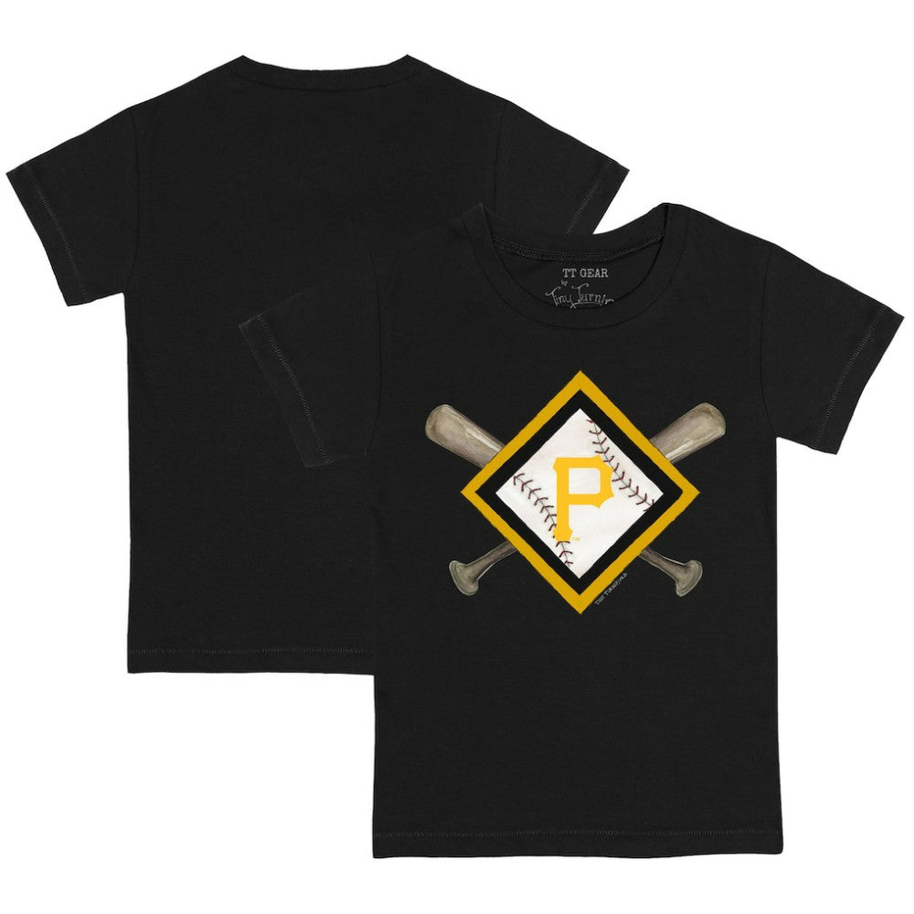 Pittsburgh Pirates Tiny Turnip Youth Diamond Cross Bats T-Shirt Black