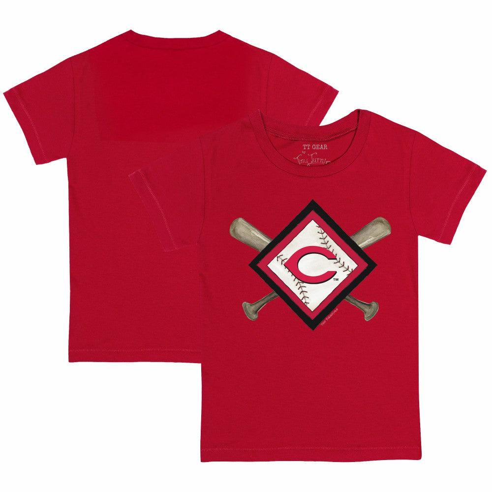 Cincinnati Reds Tiny Turnip Youth Diamond Cross Bats T-Shirt Red