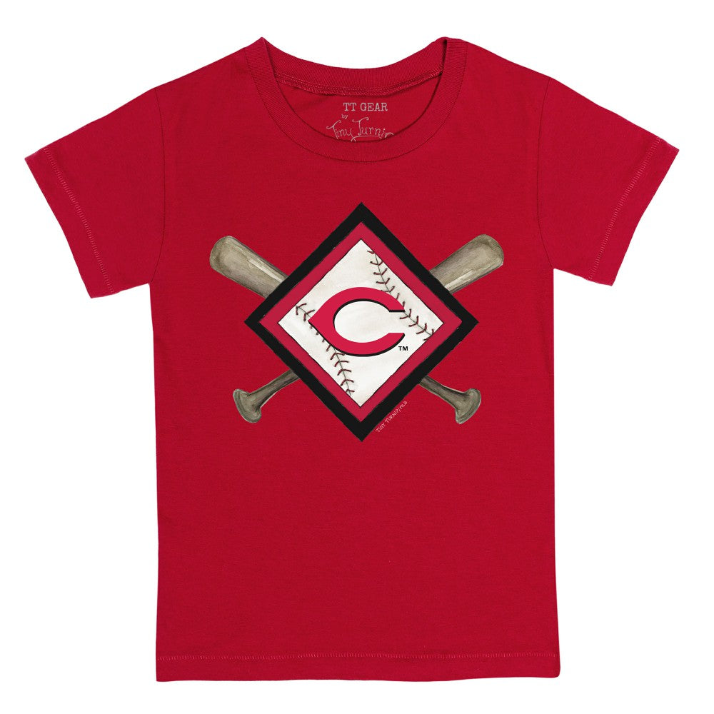 Cincinnati Reds Tiny Turnip Youth Diamond Cross Bats T-Shirt Red