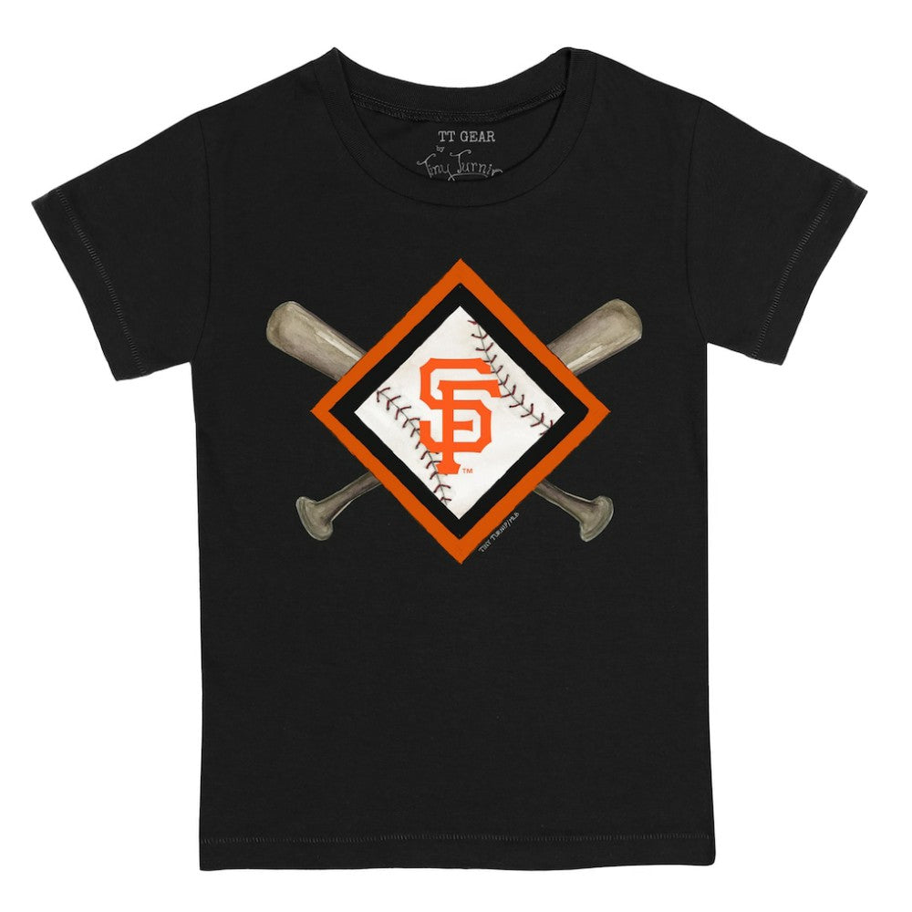 San Francisco Giants Tiny Turnip Youth Diamond Cross Bats T-Shirt Black