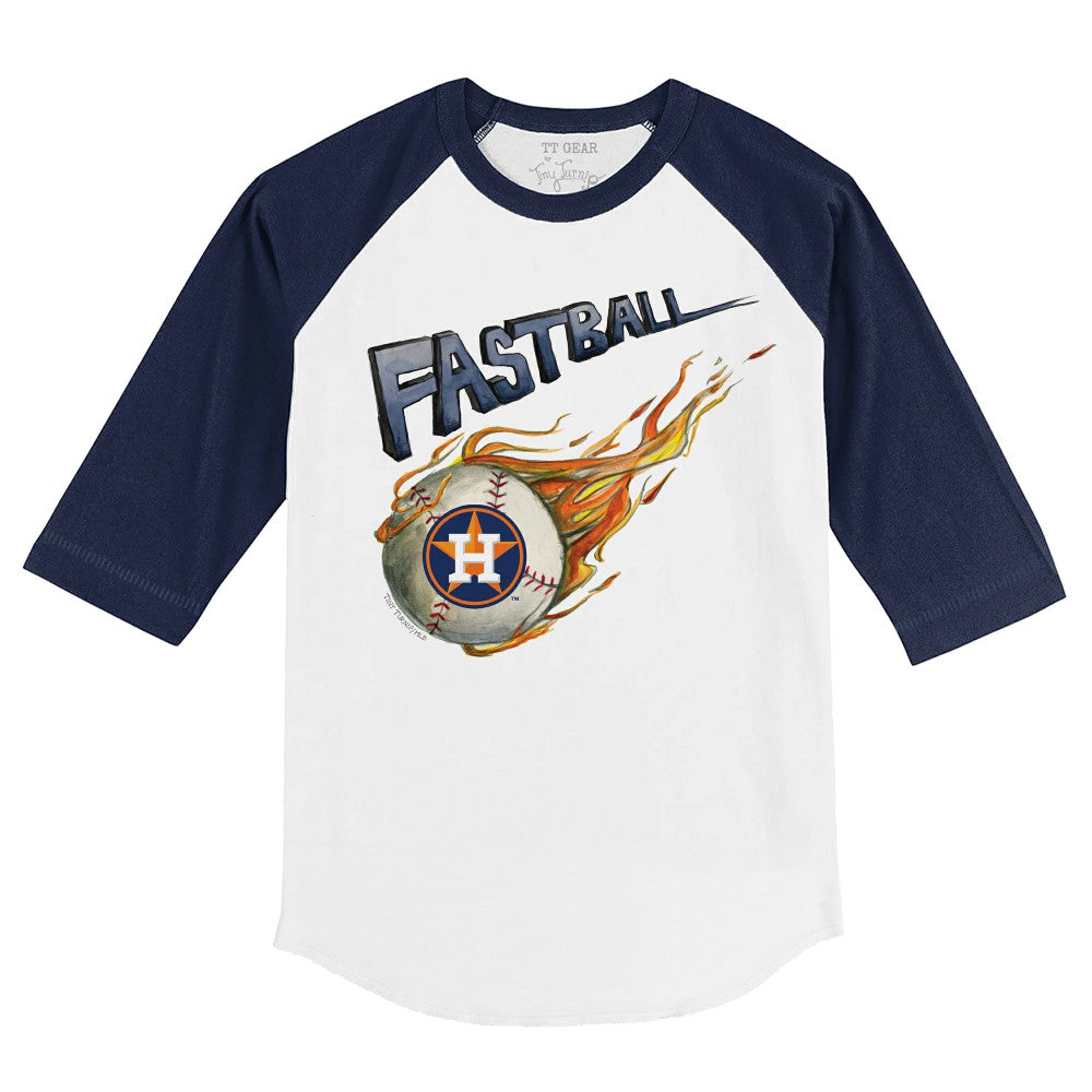 Houston Astros Tiny Turnip Youth Fastball 3/4-Sleeve Raglan T-Shirt White/Navy