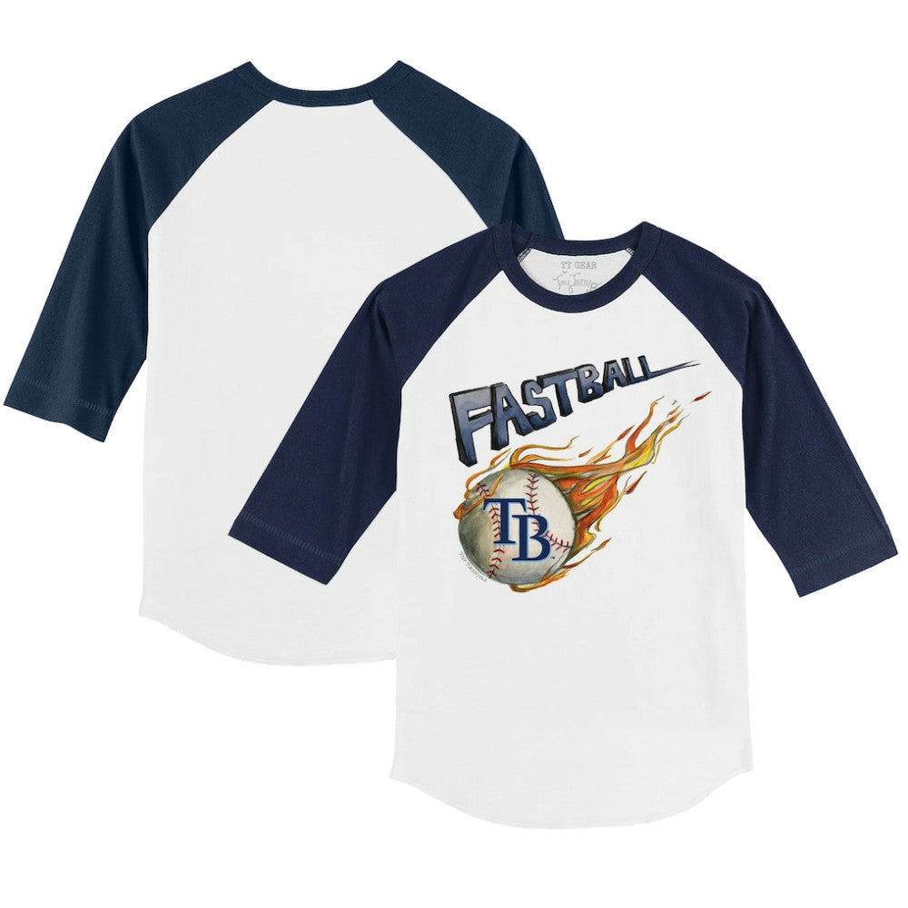 Tampa Bay Rays Tiny Turnip Youth Fastball 3/4-Sleeve Raglan T-Shirt White/Navy