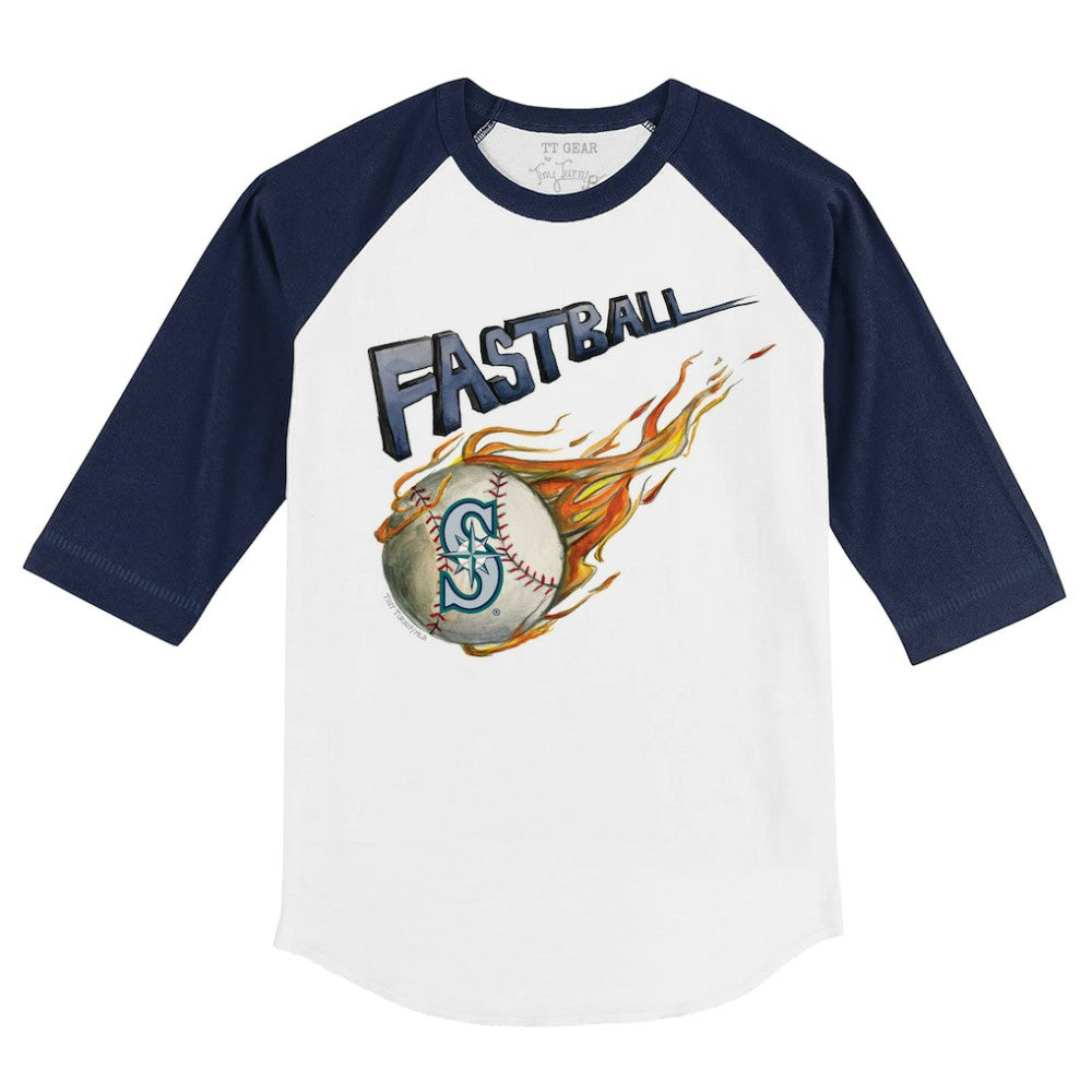 Seattle Mariners Tiny Turnip Youth Fastball 3/4-Sleeve Raglan T-Shirt White/Navy