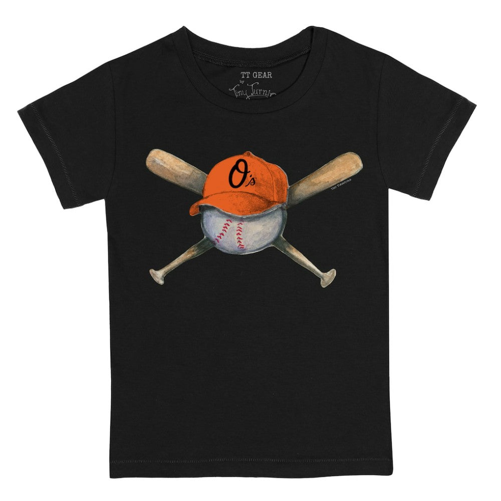 Baltimore Orioles Tiny Turnip Youth Hat Crossbats T-Shirt Black