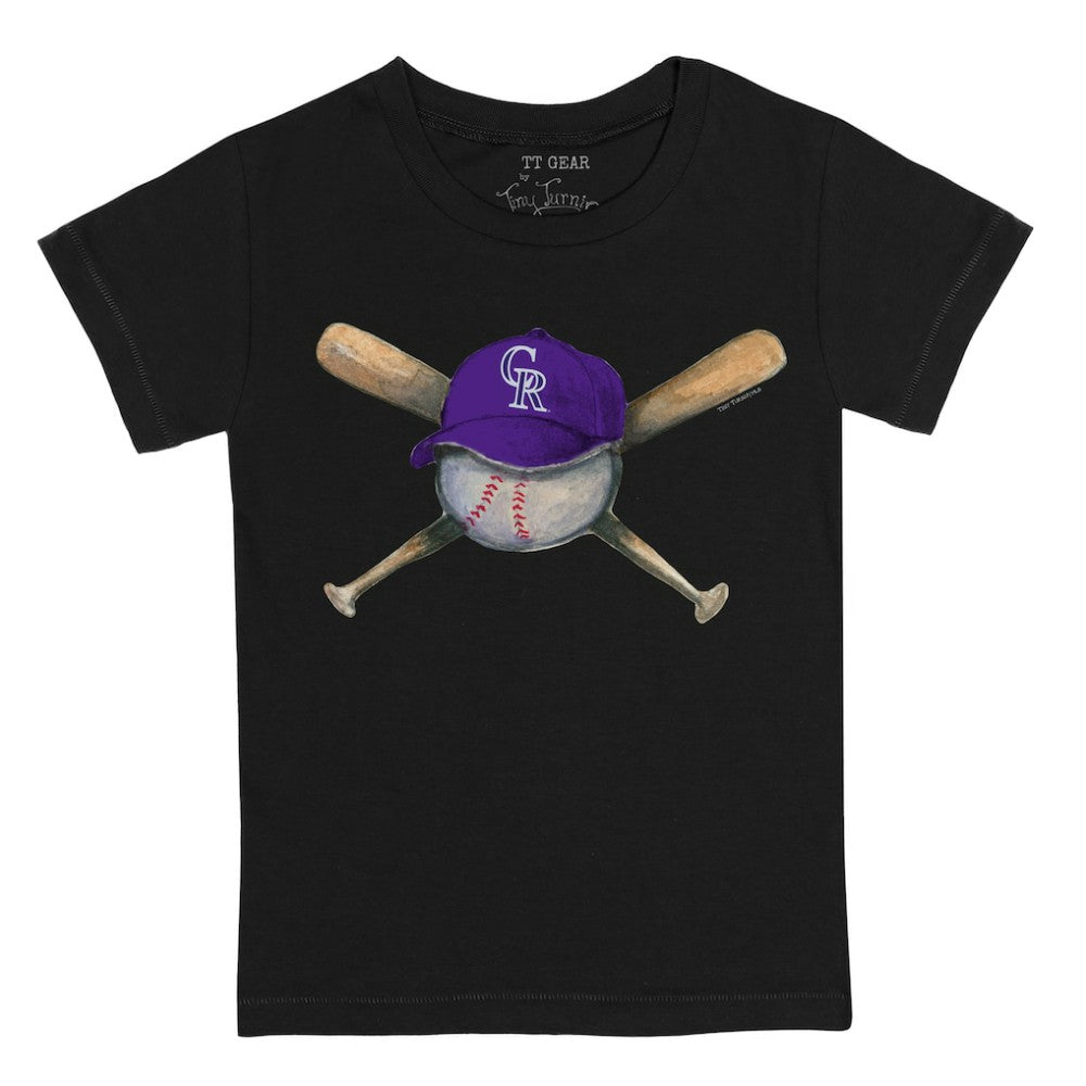 Colorado Rockies Tiny Turnip Youth Hat Crossbats T-Shirt Black