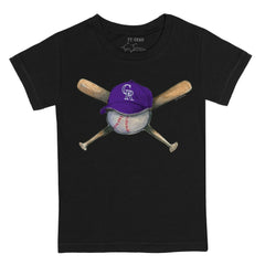 Colorado Rockies Tiny Turnip Youth Hat Crossbats T-Shirt Black