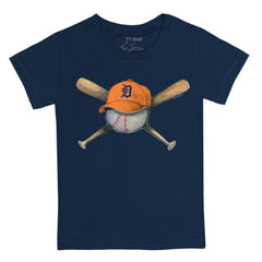 Detroit Tigers Tiny Turnip Youth Hat Crossbats T-Shirt Navy