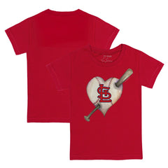St. Louis Cardinals Tiny Turnip Youth Heart Bat T-Shirt Red