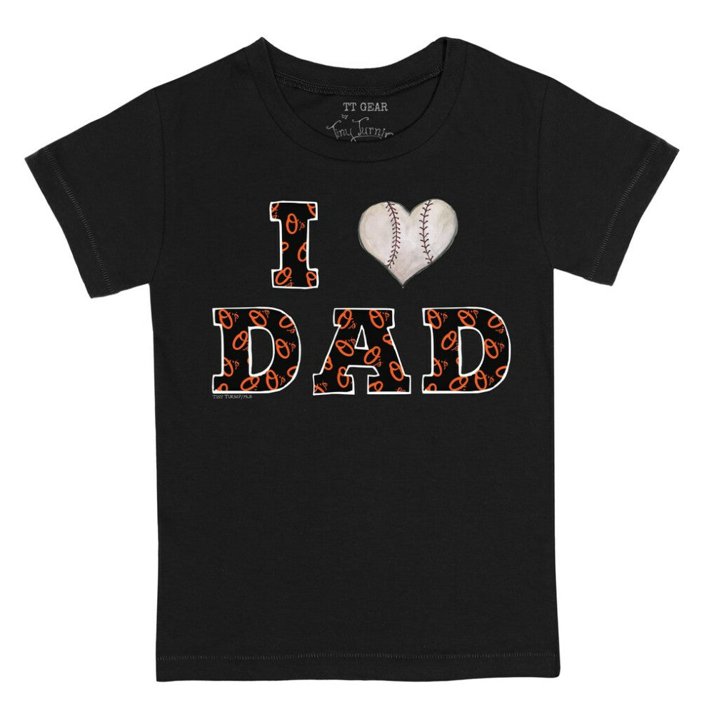 Baltimore Orioles Tiny Turnip Youth I Love Dad T-Shirt Black