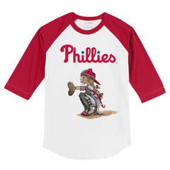 Philadelphia Phillies Tiny Turnip Youth Kate 3/4-Sleeve Raglan T-Shirt White/Red