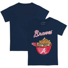 Atlanta Braves Tiny Turnip Youth Nacho Helmet T-Shirt Navy