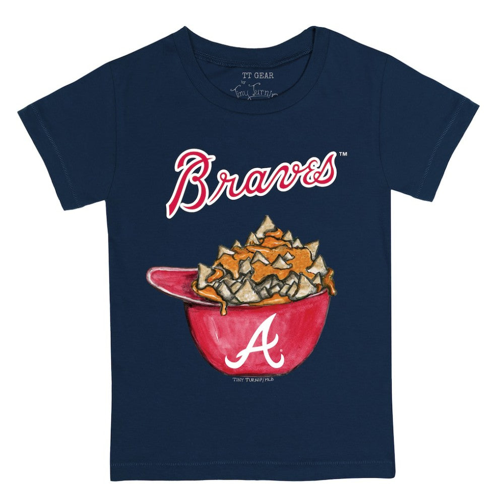 Atlanta Braves Tiny Turnip Youth Nacho Helmet T-Shirt Navy