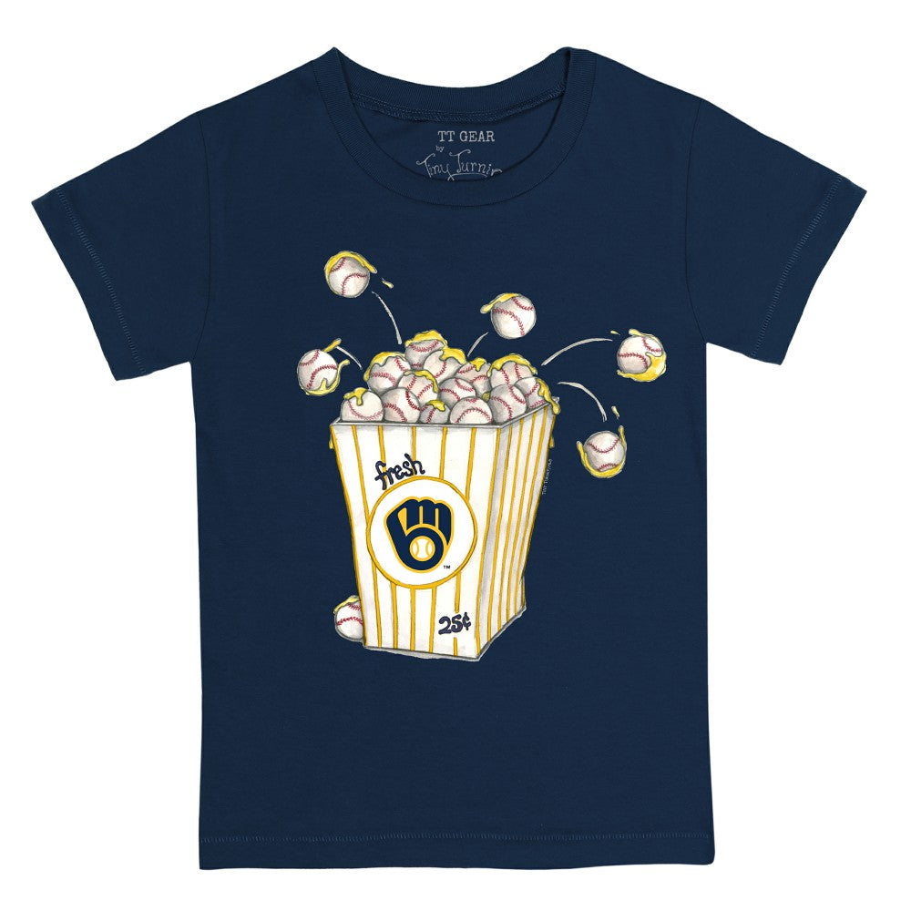 Milwaukee Brewers Tiny Turnip Youth Popcorn T-Shirt Navy