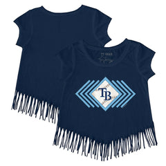 Tampa Bay Rays Tiny Turnip Girls Youth Prism Arrows Fringe T-Shirt Navy