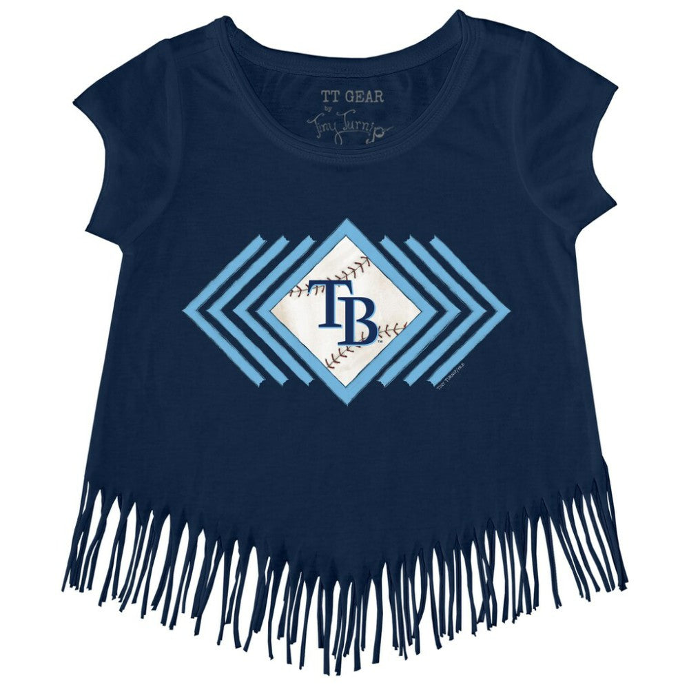 Tampa Bay Rays Tiny Turnip Girls Youth Prism Arrows Fringe T-Shirt Navy