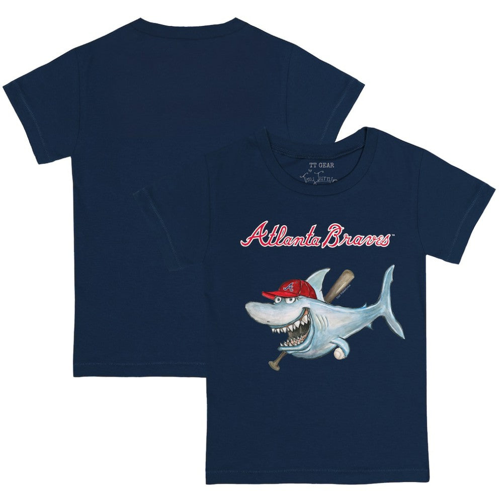 Atlanta Braves Tiny Turnip Youth Shark T-Shirt Navy