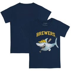 Milwaukee Brewers Tiny Turnip Youth Shark T-Shirt Navy