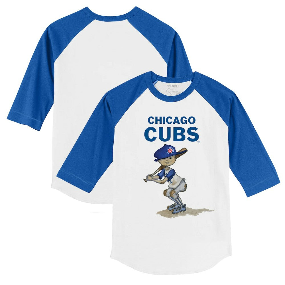 Chicago Cubs Tiny Turnip Youth Slugger 3/4-Sleeve Raglan T-Shirt White/Royal