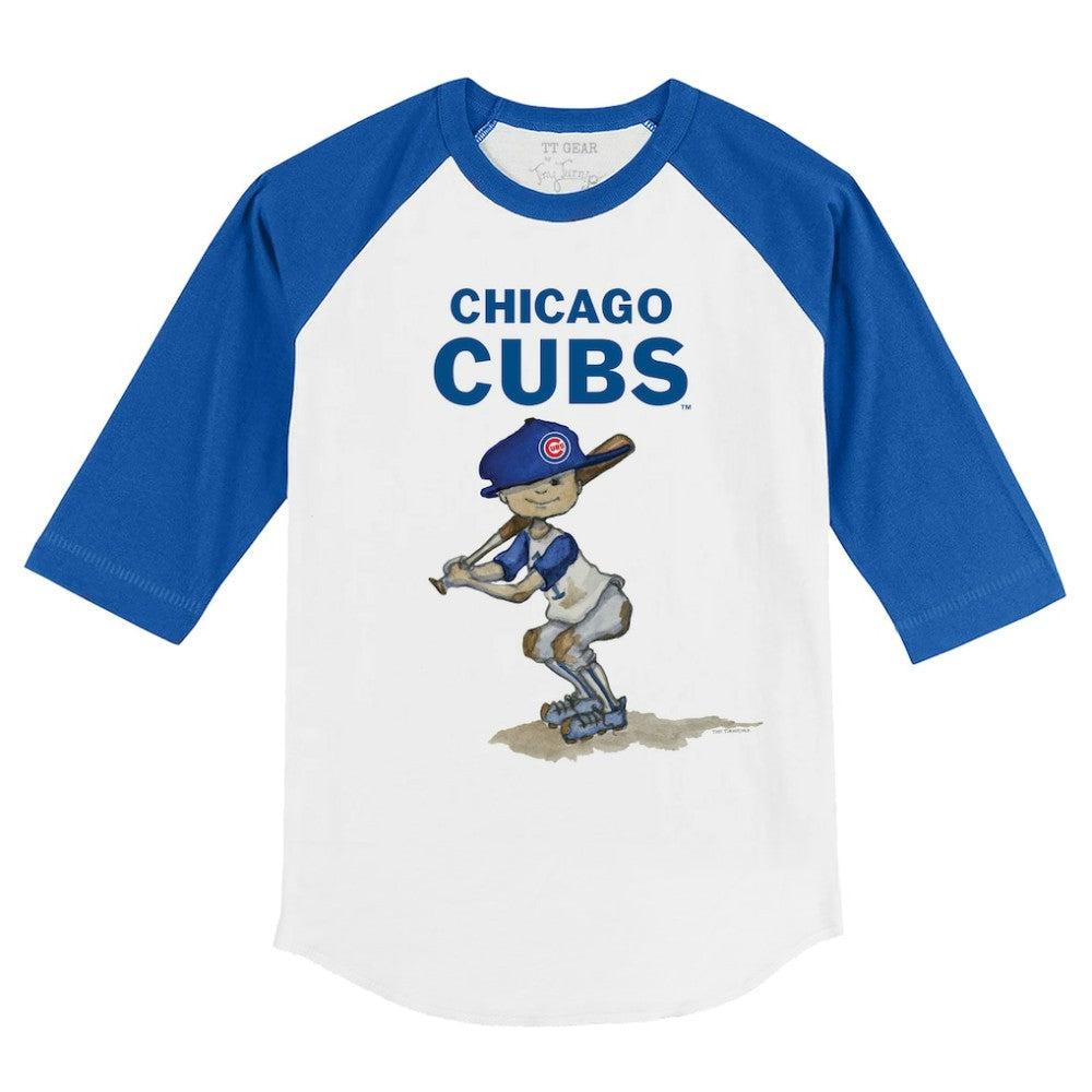Chicago Cubs Tiny Turnip Youth Slugger 3/4-Sleeve Raglan T-Shirt White/Royal