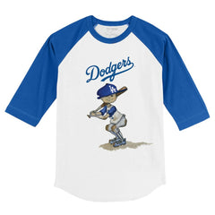 Los Angeles Dodgers Tiny Turnip Youth Slugger 3/4-Sleeve Raglan T-Shirt White/Royal