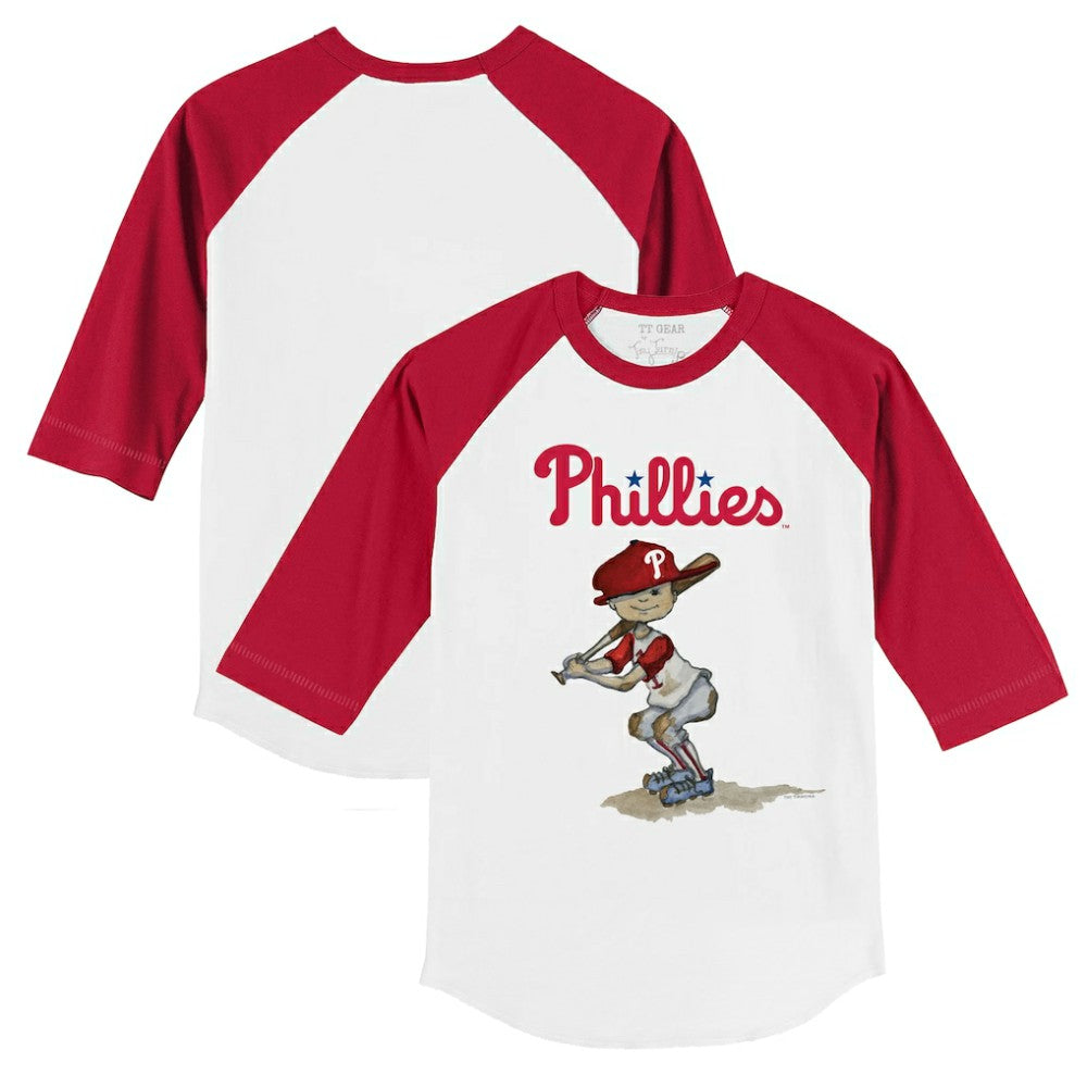 Philadelphia Phillies Tiny Turnip Youth Slugger 3/4-Sleeve Raglan T-Shirt White/Red