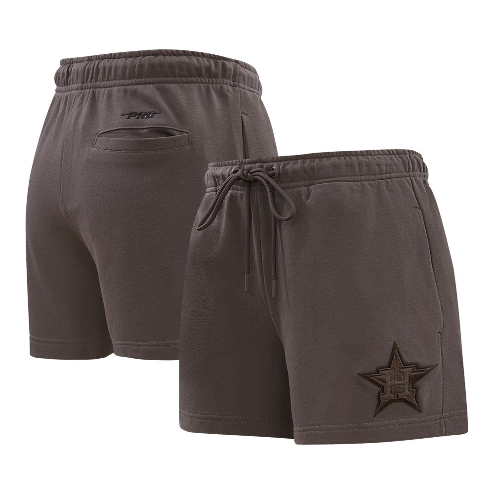 Houston Astros Pro Standard Women's Neutral Fleece Shorts Brown