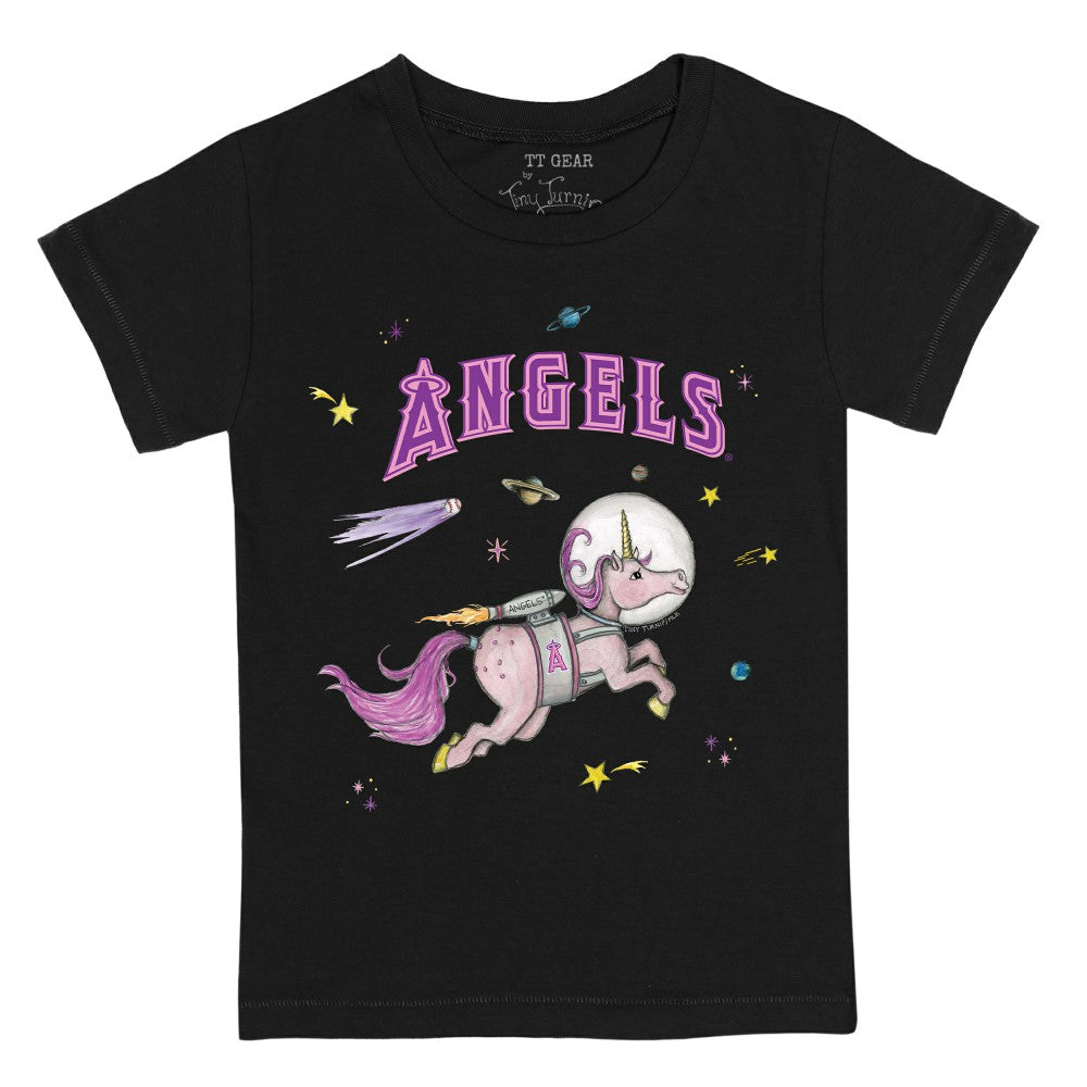 Los Angeles Angels Tiny Turnip Youth Space Unicorn T-Shirt Black