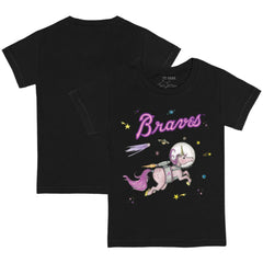 Atlanta Braves Tiny Turnip Youth Space Unicorn T-Shirt Black