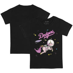 Los Angeles Dodgers Tiny Turnip Youth Space Unicorn T-Shirt Black
