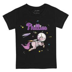 Philadelphia Phillies Tiny Turnip Youth Space Unicorn T-Shirt Black