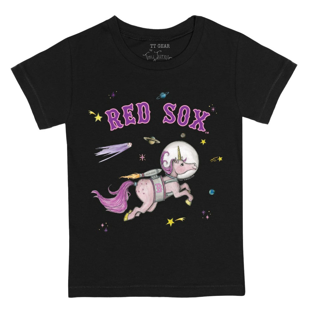 Boston Red Sox Tiny Turnip Youth Space Unicorn T-Shirt Black
