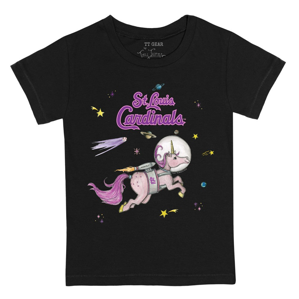 St. Louis Cardinals Tiny Turnip Youth Space Unicorn T-Shirt Black