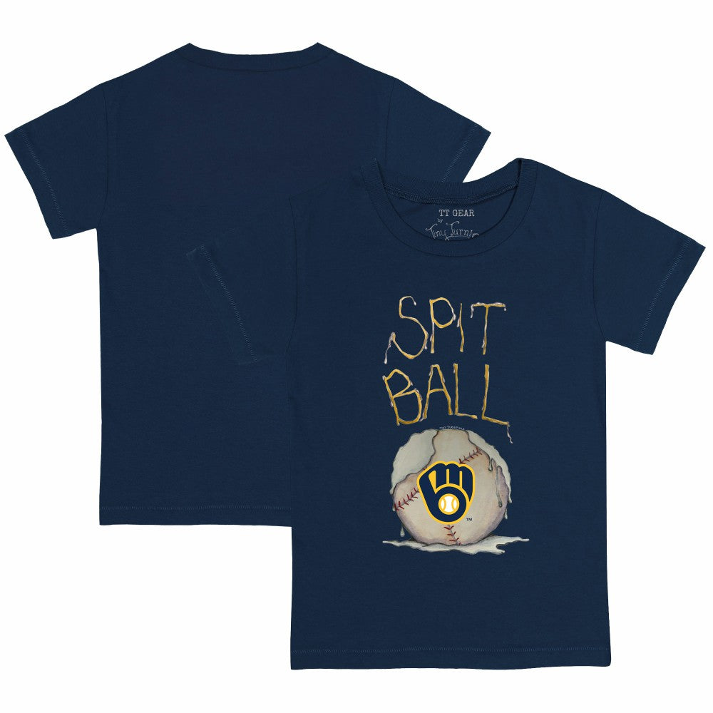 Milwaukee Brewers Tiny Turnip Youth Spit Ball T-Shirt Navy