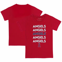 Los Angeles Angels Tiny Turnip Youth Stacked T-Shirt Red