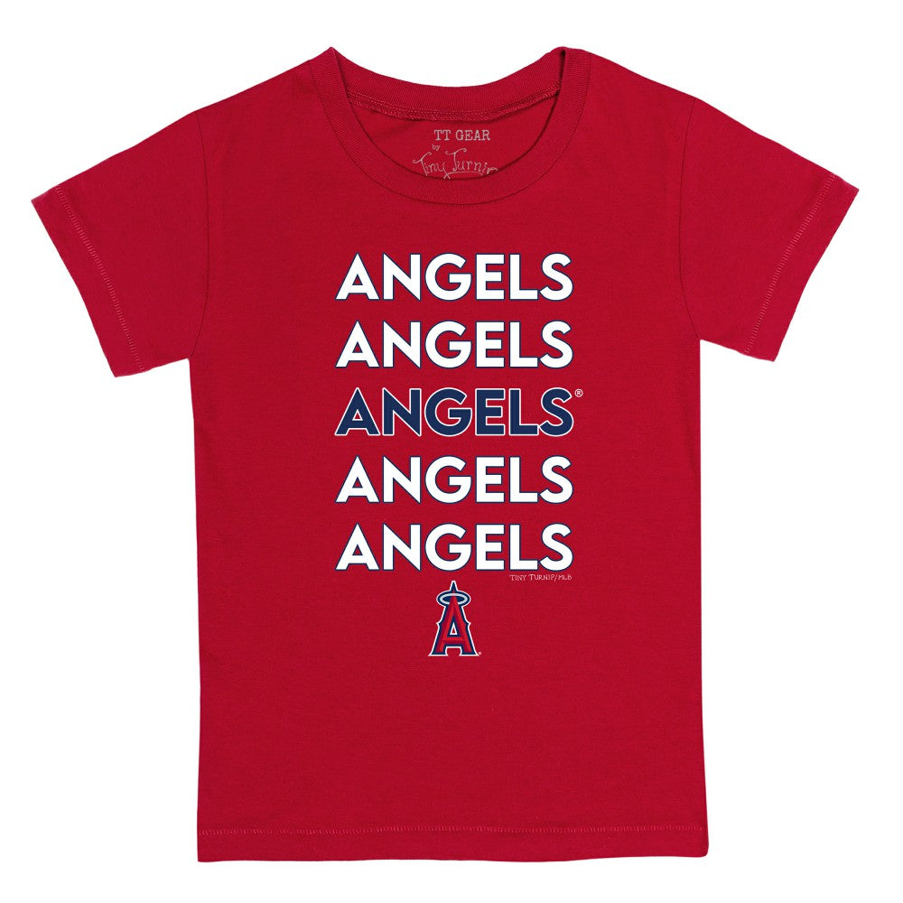 Los Angeles Angels Tiny Turnip Youth Stacked T-Shirt Red