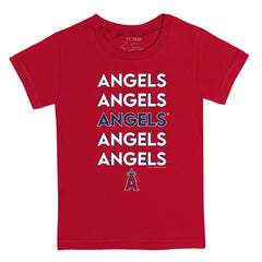 Los Angeles Angels Tiny Turnip Youth Stacked T-Shirt Red