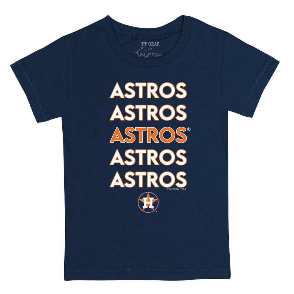 Houston Astros Tiny Turnip Youth Stacked T-Shirt Navy