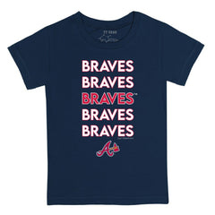 Atlanta Braves Tiny Turnip Youth Stacked T-Shirt Navy