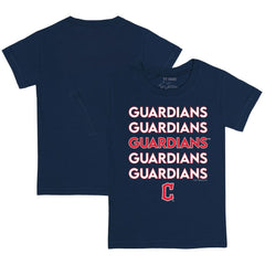 Cleveland Guardians Tiny Turnip Youth Stacked T-Shirt Navy