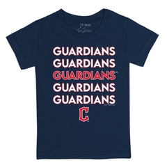 Cleveland Guardians Tiny Turnip Youth Stacked T-Shirt Navy