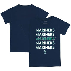 Seattle Mariners Tiny Turnip Youth Stacked T-Shirt Navy