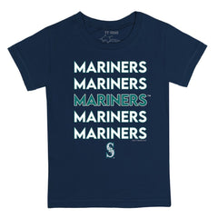 Seattle Mariners Tiny Turnip Youth Stacked T-Shirt Navy