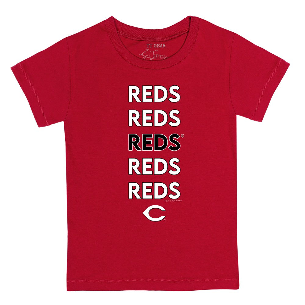 Cincinnati Reds Tiny Turnip Youth Stacked T-Shirt Red
