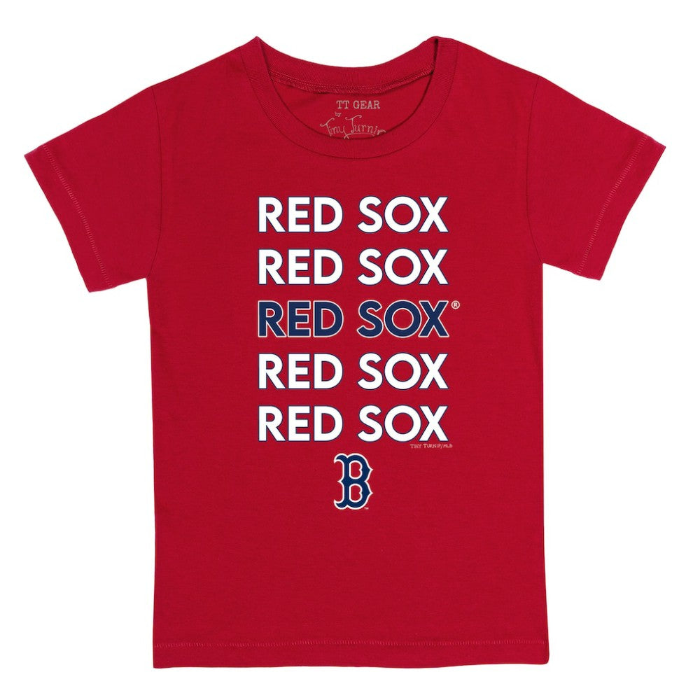Boston Red Sox Tiny Turnip Youth Stacked T-Shirt Red