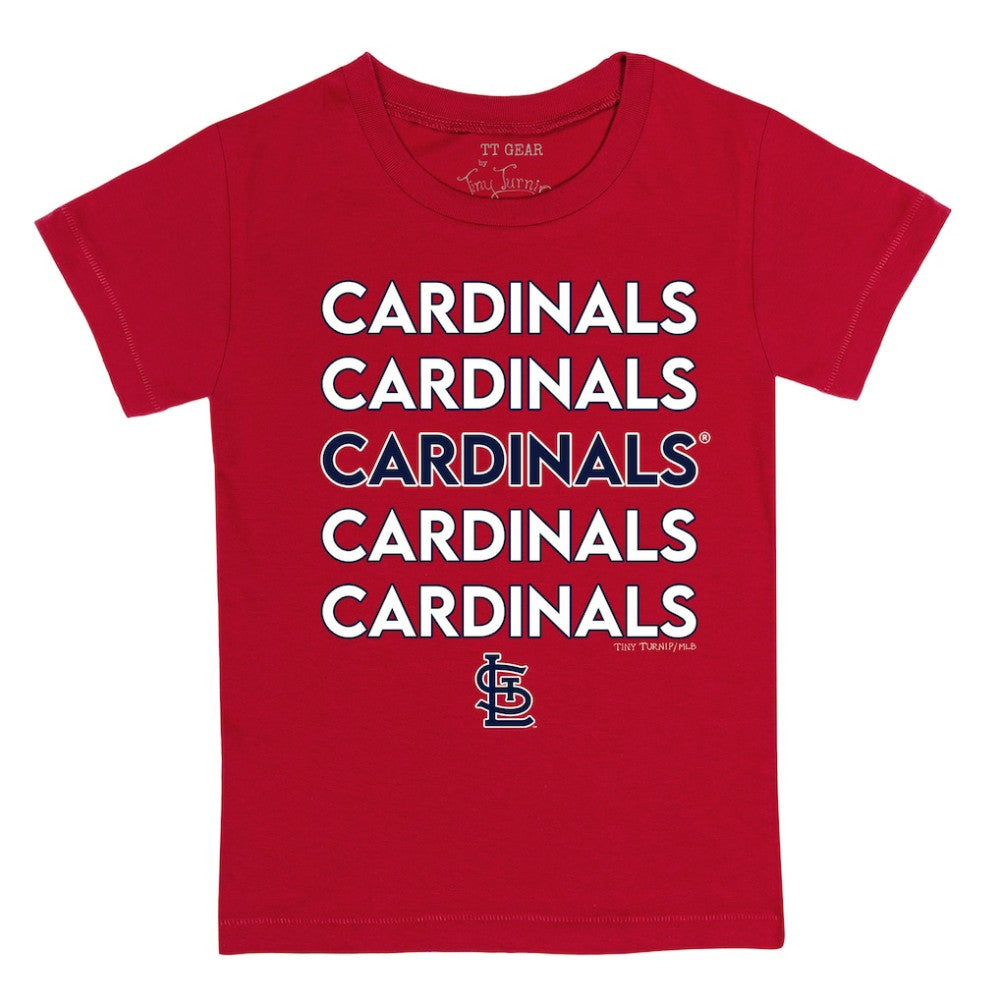 St. Louis Cardinals Tiny Turnip Youth Stacked T-Shirt Red