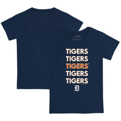 Detroit Tigers Tiny Turnip Youth Stacked T-Shirt Navy